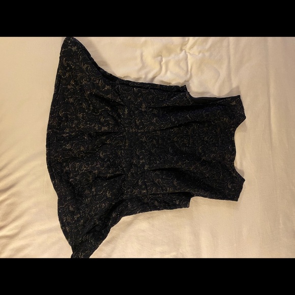 NWT flared L Eva Franco sleeveless blouse in navy and silver. - Picture 4 of 8